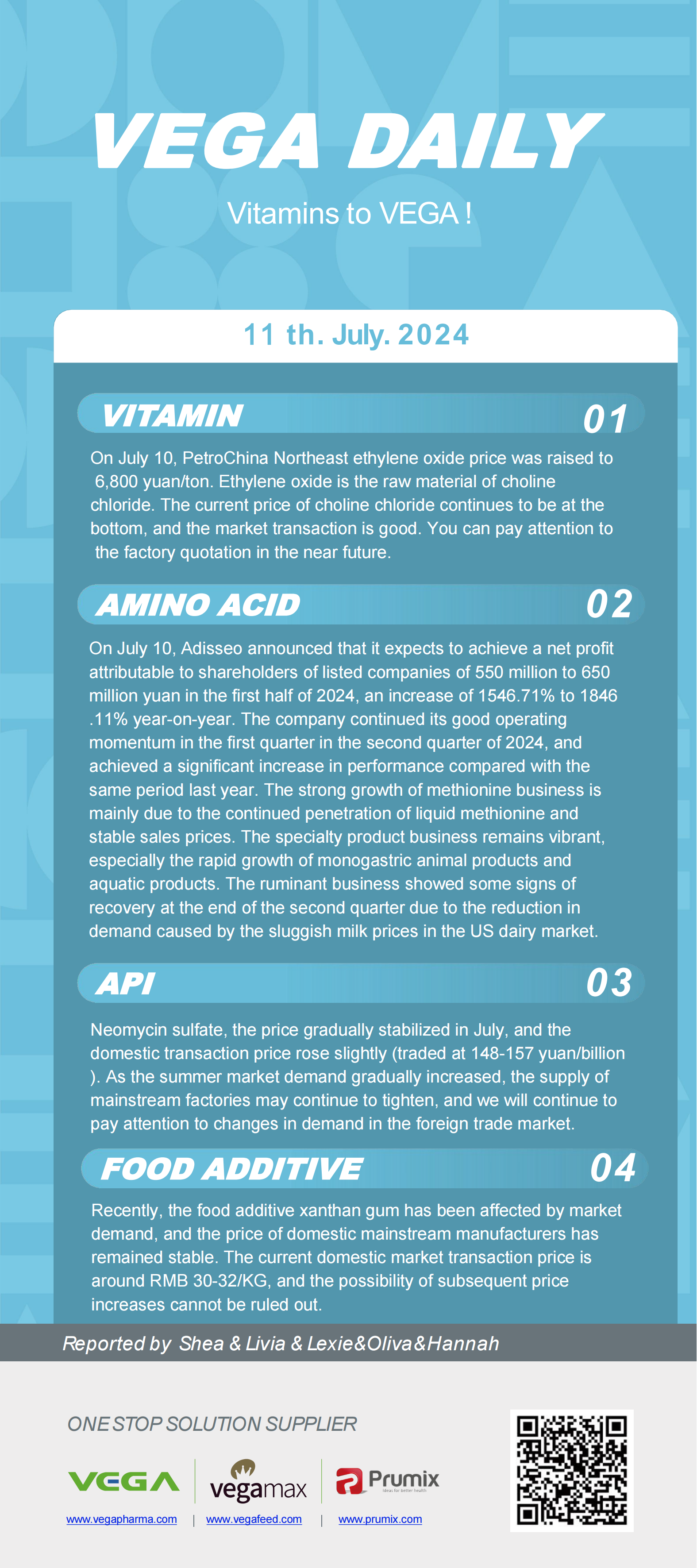 Vega Daily Dated on Jul 11th 2024 Vitamin Amino Acid APl Food Additives.png